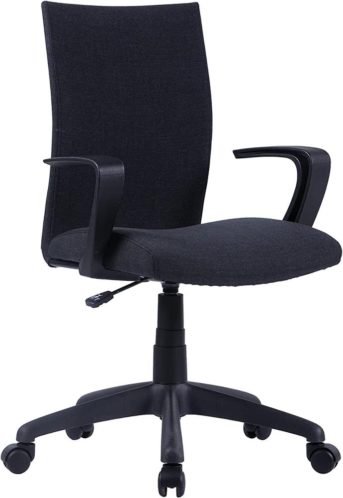 byLIVING Chefsessel SIT / Kunststoff schwarz / Bezug Webstoff schwarz / Höhenverstellung /gebremste Sicherheitsrollen / B 55, H 86,5- 94, T 58,5 cm Bild 1