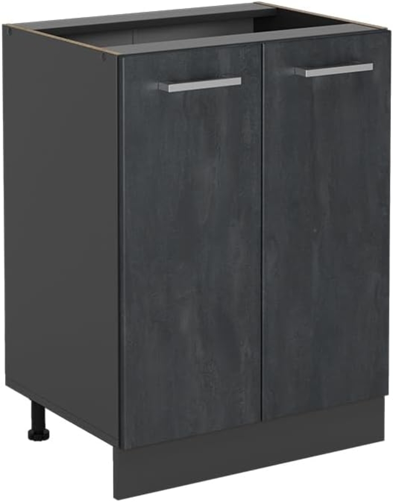 Vicco Küchenunterschrank R-Line, Schwarz Beton/Anthrazit, 60 cm ohne Arbeitsplatte Bild 1