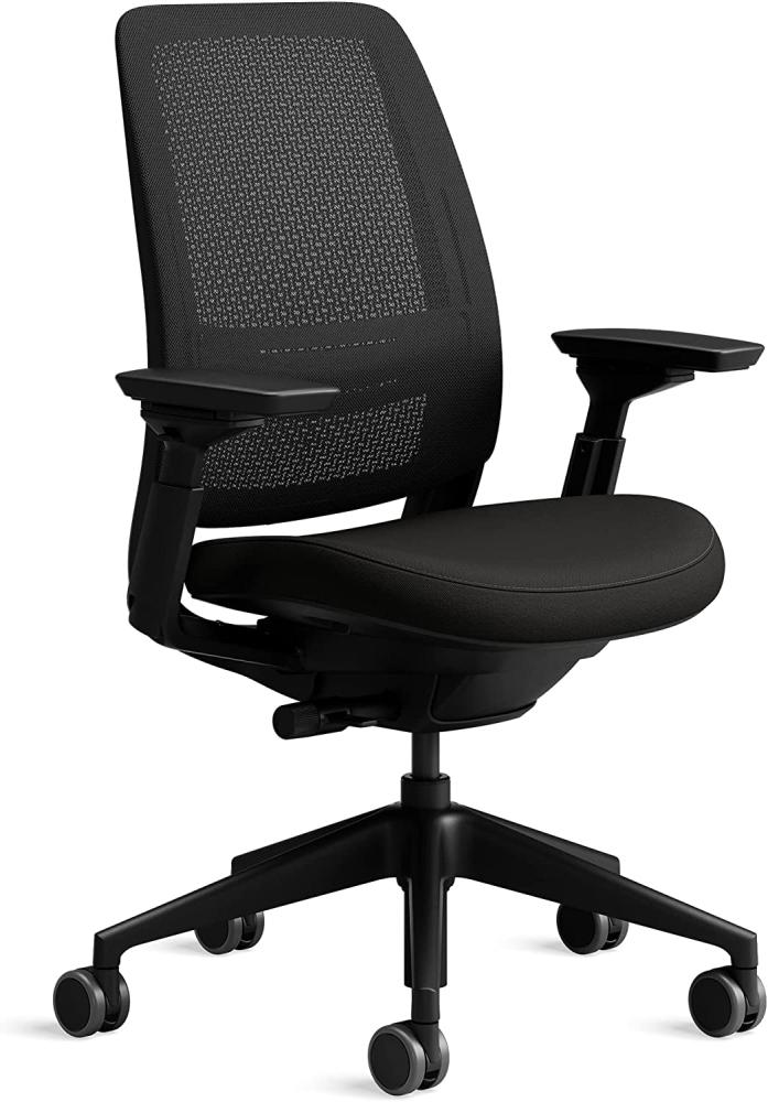 Steelcase Series 2 Bürostuhl mit Netzrücken in Schwarz und Sitzbezug in Onyx Schwarz Bild 1