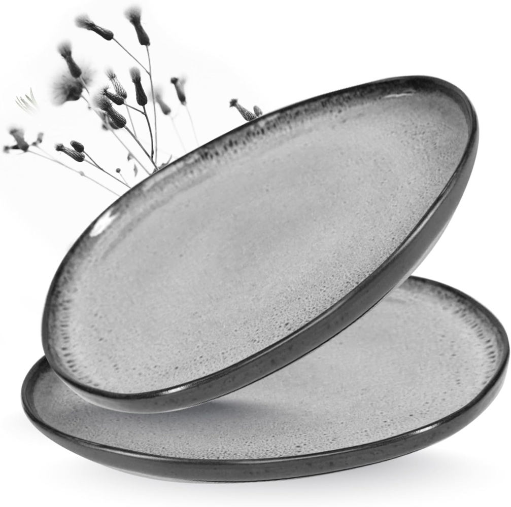 Moritz & Moritz Servierplatte ORGANIC Servierplatte 2er - Grau, (Set, 2-tlg, Set), Spülmaschinengeeignet Bild 1