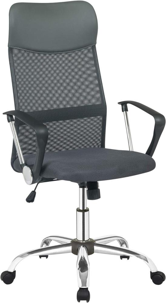 Bürostuhl Chrom Nylon, Mesh Polyurethan Grau Schwarz Chromfarben Bild 1