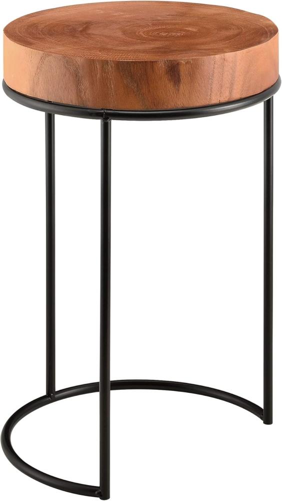 Beistelltisch Rauma Holz Naturbelassen auf Metallgestell HxD 45x28 cm en. casa Bild 1