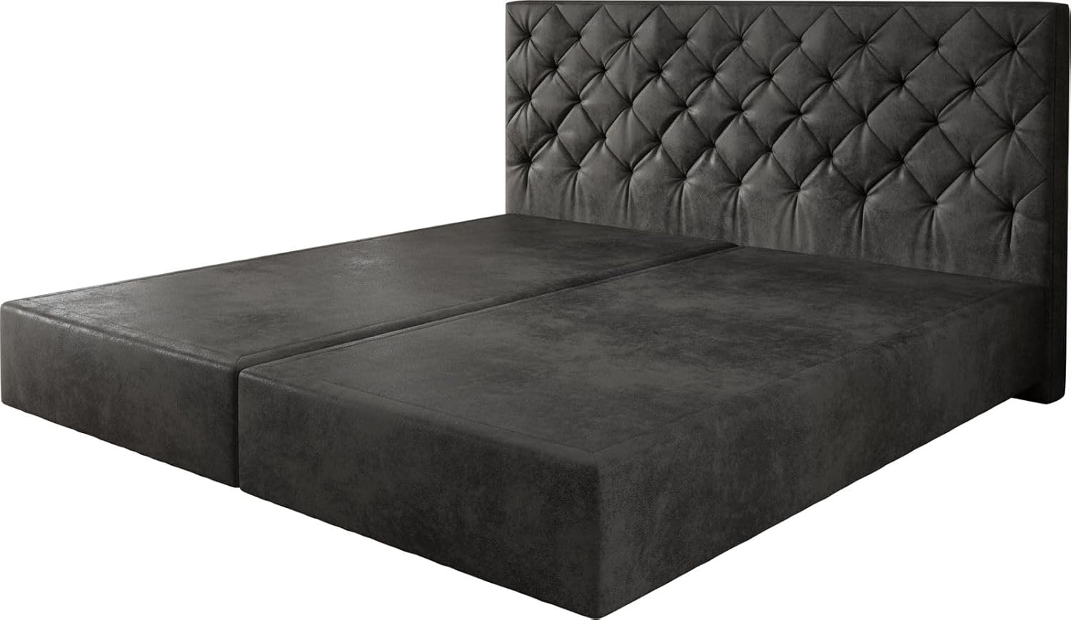 Boxspringgestell Dream-Great Mikrofaser Anthrazit Vintage 200x200 cm Bild 1