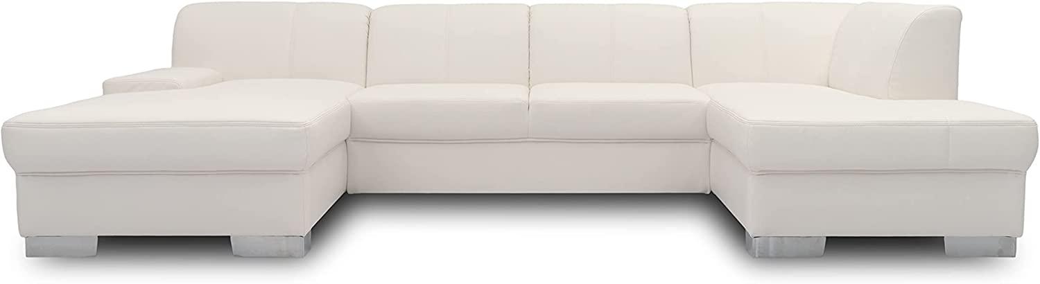 DOMO collection Star Wohnlandschaft, U-Form, Polstergarnitur, Sofa, Couch 150 x 304 x 150 cm in Kunstleder weiß Bild 1