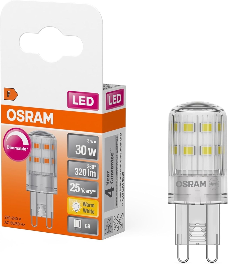 OSRAM LED Stift 3W G9 320lm 2.700K klar dim 351486 Bild 1