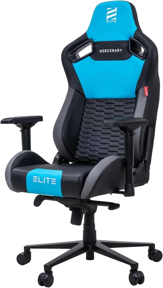 Elite Gaming-Stuhl Mercenary Bürostuhl Gaming-Chair Schreibtischstuhl Gaming (Schwarz/Grau/Blau) Bild 1