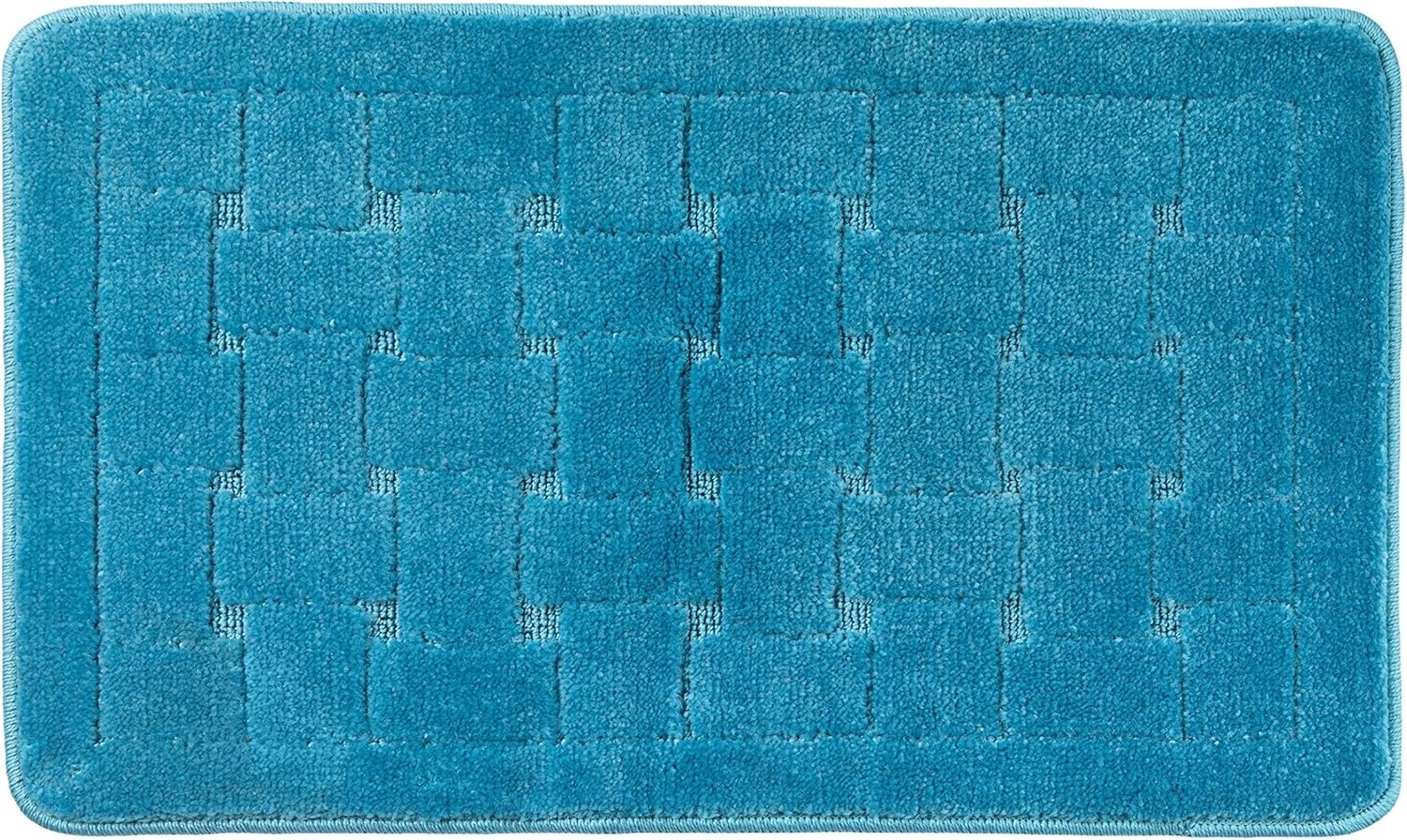 Emma Barclay Orkney Badematte, Kreuzschraffur, 45x75 cm, Aquamarin Bild 1