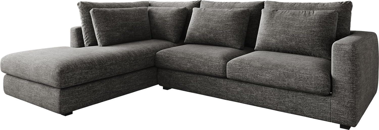 Ecksofa Isla 330x225 cm Chenille Anthrazit Ottomane links Bild 1