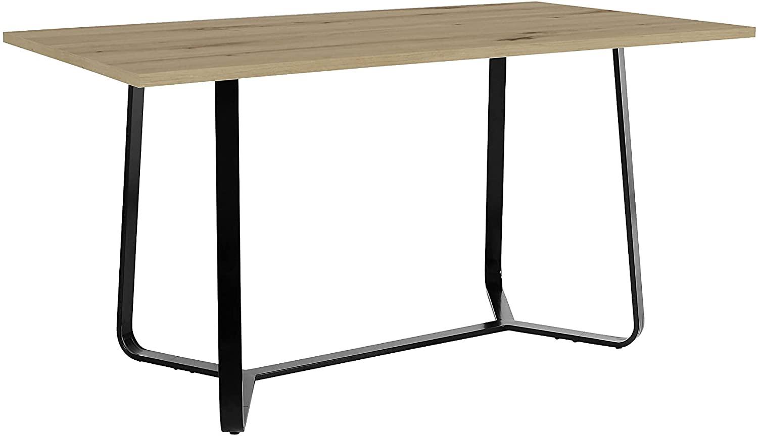 byLIVING Esstisch Talea / Moderner Küchentisch in Artisan Eichen-Optik / Gestell Metall schwarz pulverbeschichtet / Großer Esstisch / B 140, H 76, T 90 cm Bild 1