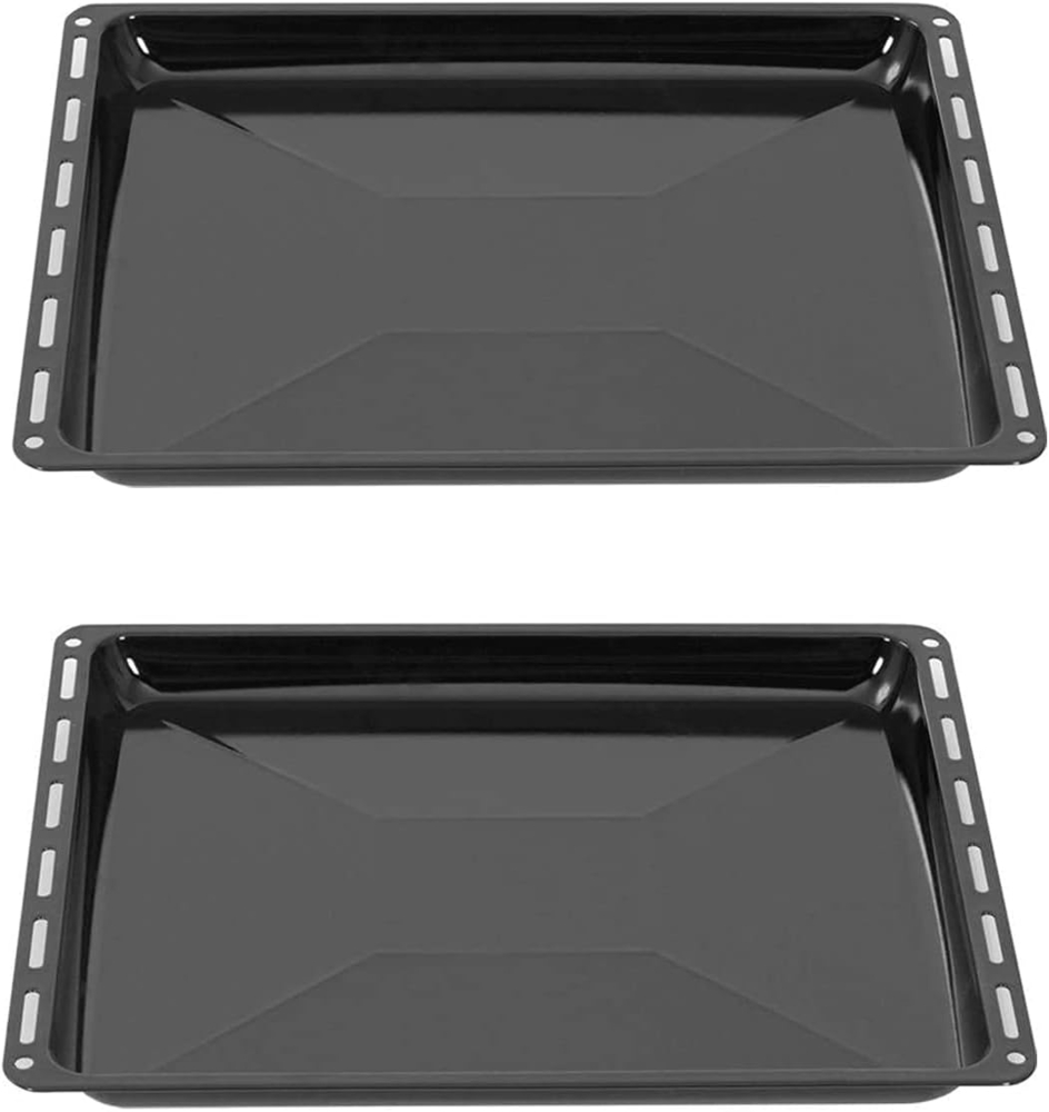 ICQN Backblech 445 x 375 x 35 mm Set, Emaille, (2-St), Passend für Whirlpool, Ignis, Bauknecht, Indesit, Algor, Lloyds Bild 1