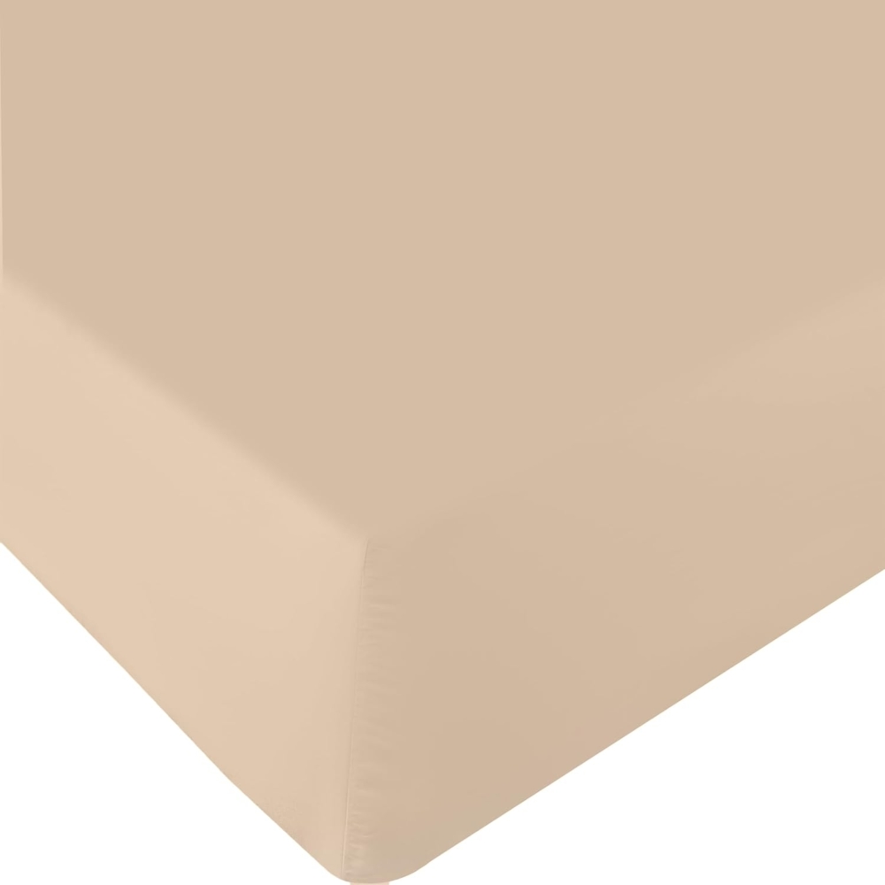 Utopia Bedding Spannbetttuch – Bettlaken – Tiefe Tasche – weiche Mikrofaser – schrumpf- und lichtbeständig – pflegeleicht – nur 1 Spannbetttuch (beige) Bild 1
