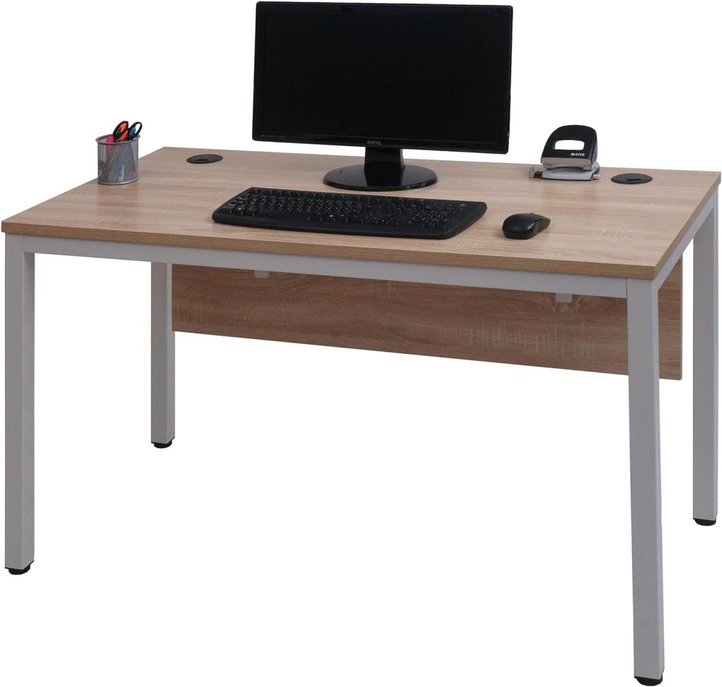 Schreibtisch HWC-E94, Bürotisch Computertisch 120x60cm ~ natur-weiß Bild 1