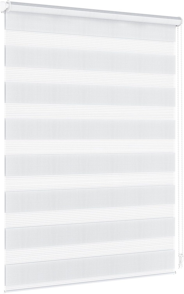 Doppelrollo Doppelrollo, 32,5 x 150 cm, weiß, jalousiescout, blickdicht, mit Bohren/ohne Bohren, freihängend, Klemmen, Kleben und Schrauben OHNE Aufpreis, Lichtdurchlässig, Klemmträger, Feuchtraumgeeignet Bild 1