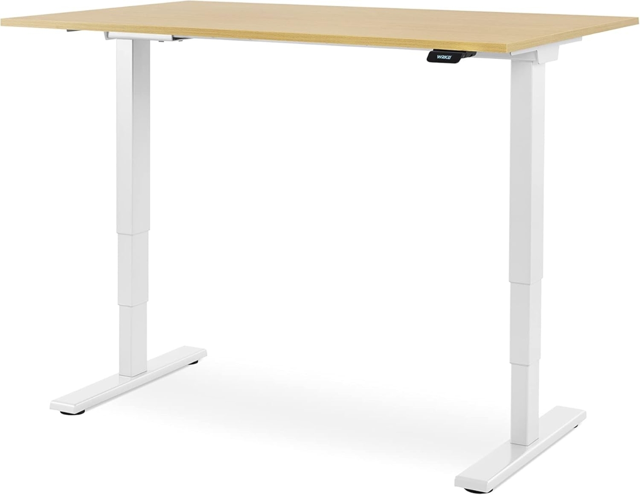 WRK21® Advanced Elektronisch höhenverstellbarer Schreibtisch, Holz, Mandal Ahorn/Weiß, 120 x 80 x 61-126 cm Bild 1