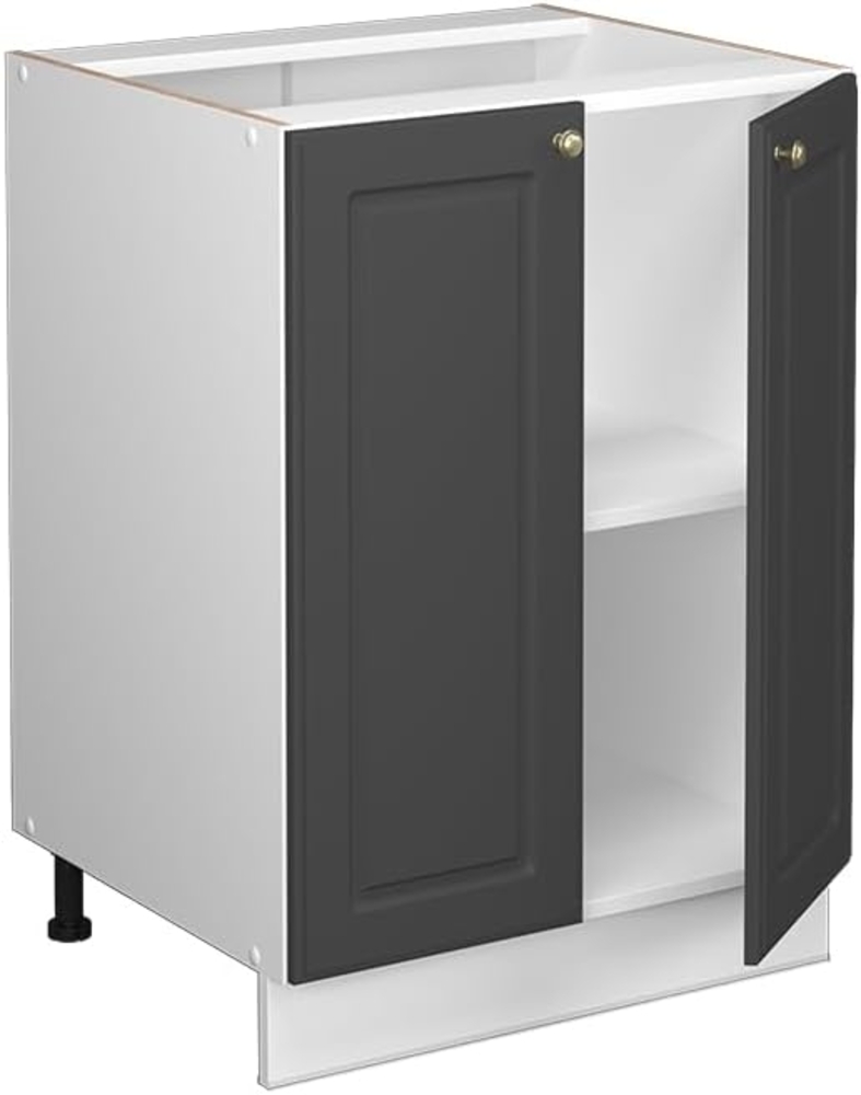 Vicco Küchenunterschrank Fame-Line, Anthrazit-Gold/Weiß, 60 cm, AP Eiche Bild 1