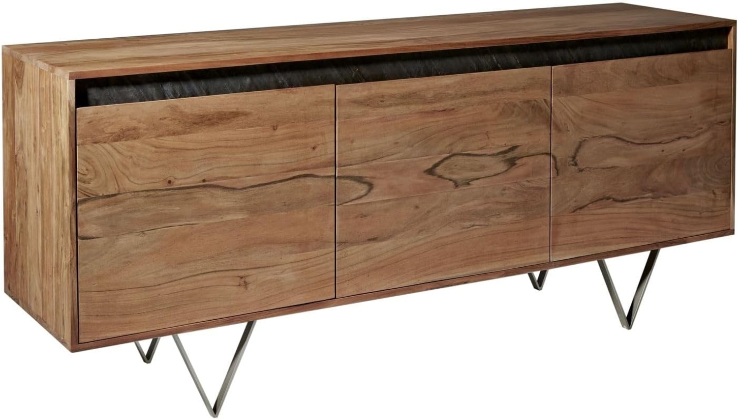 Design-Sideboard Stonegrace 175 cm Akazie Natur Schiefer 3 Türen Bild 1