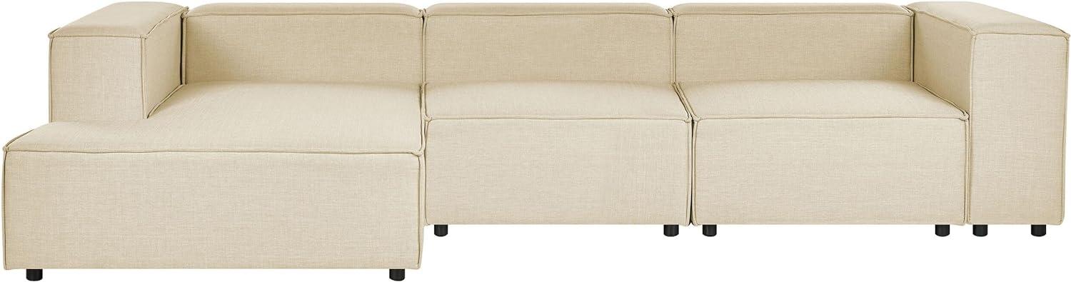 3-Sitzer Ecksofa 'APRIC', Beige, Leinen, ohne Ottomane, Rechts Bild 1