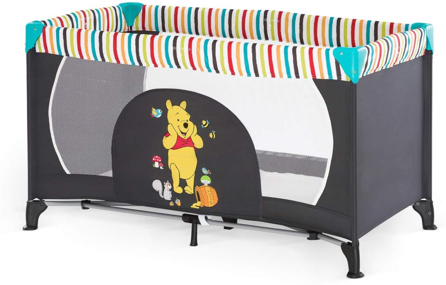 Hauck 'Dream’n Play' Reisebett 3-teilig 120x60 cm, ab Geburt bis 15 kg, inkl. Tragetasche und Einlageboden (faltbar, tragbar, leicht & kippsicher), schwarz Bild 1