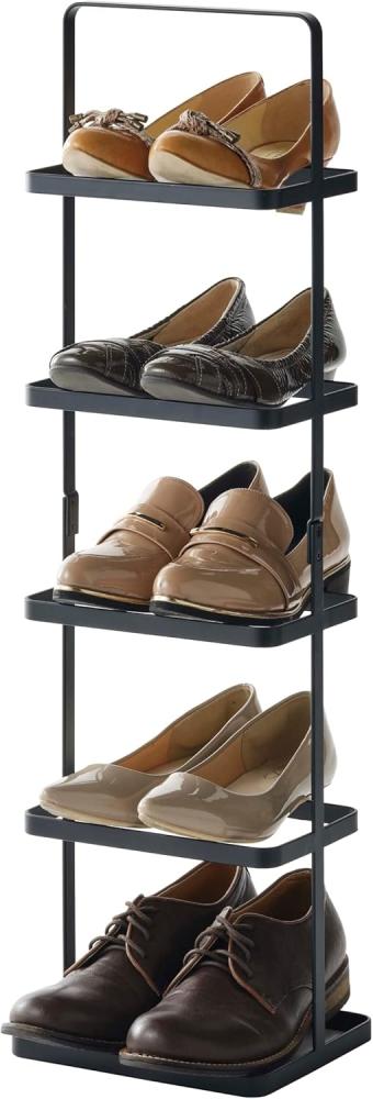 Yamazaki Schuhregal "Tower" aus Metall 22x77x14cm für 5 Paar Schuhe platzsparend klein, Standregal, Schuhablage, freistehend, tragbar, minimalistisch, schmal Bild 1