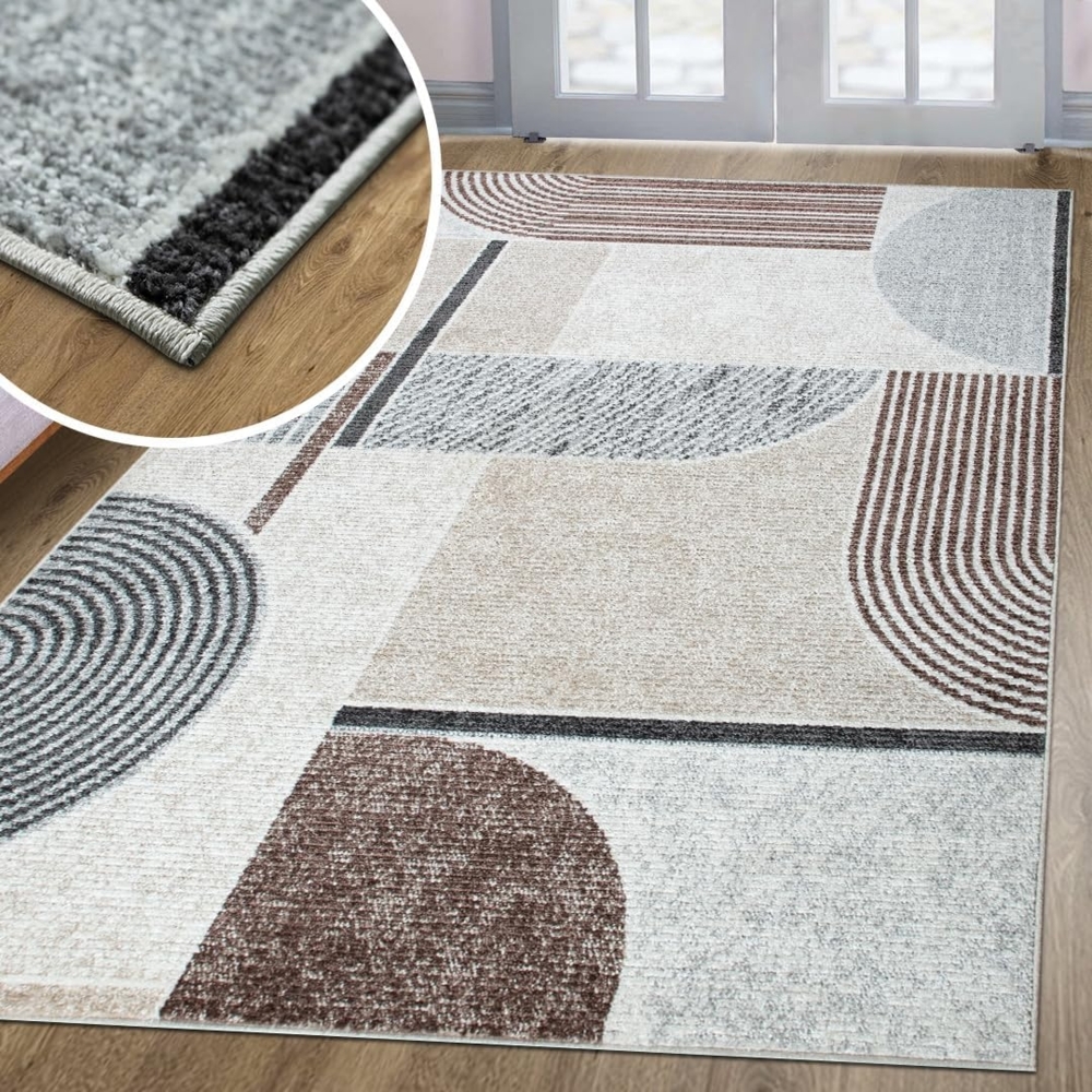 oKu-Tex Teppich HARMONIA, Wohnzimmer, Hoch-Tief-Effekt, weicher Kurzflor, rechteckig, Höhe: 8.5 mm, Wohnzimmerteppich, softer Kurzflor, Scandi-Look, 3D-Effekt, modern Bild 1