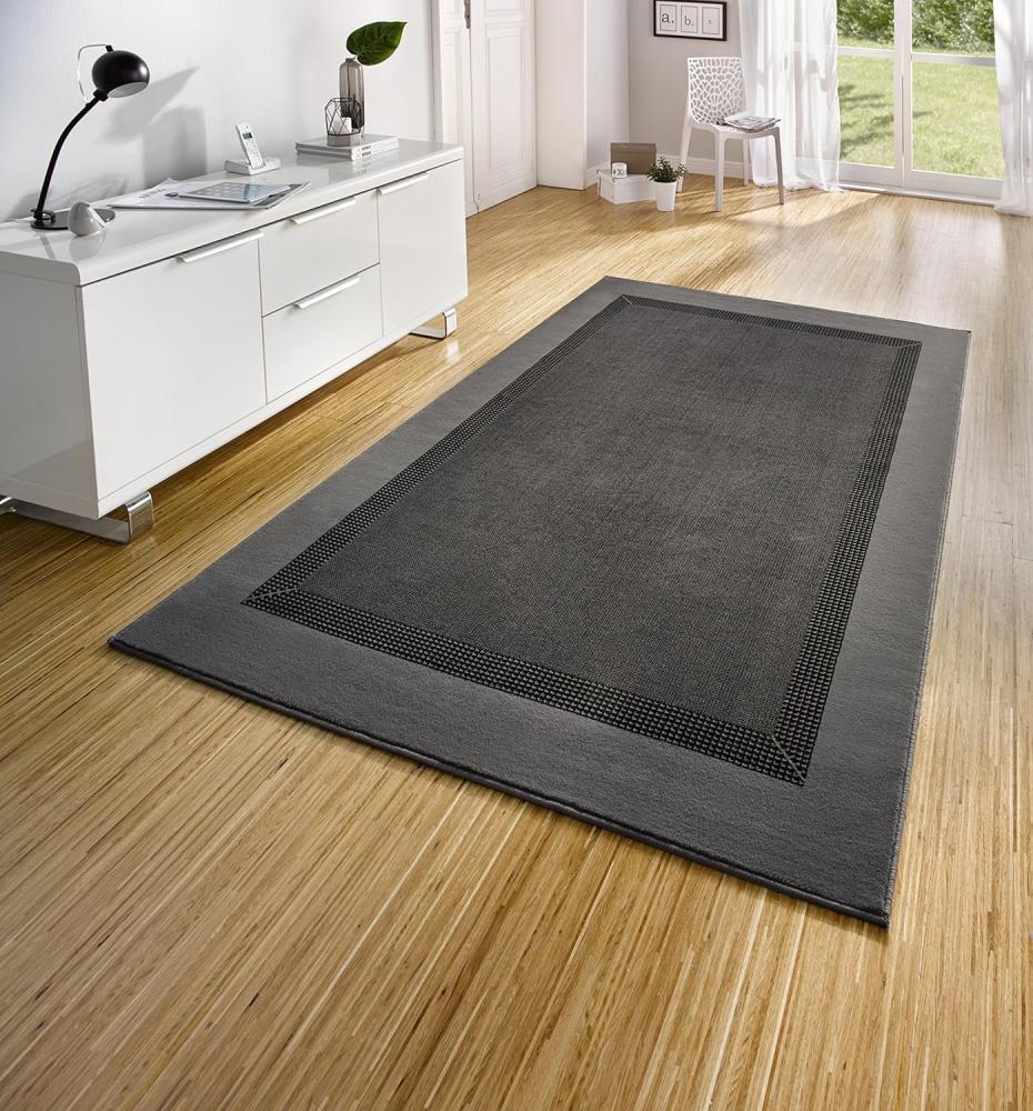 Design Velours Teppich Band Grau 200x290 cm Bild 1