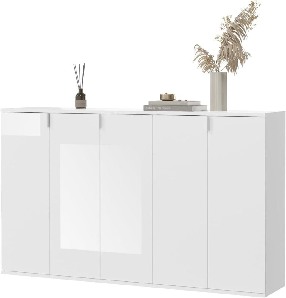 Sideboard SystemX in weiß Hochglanz 152 x 99 cm Bild 1