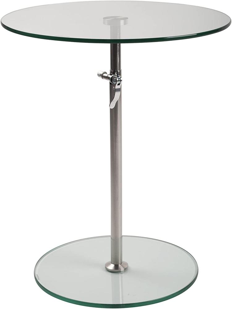 WHITE LABEL LIVING Beistelltisch Karena Höhenverstellbar Rund Ø 45 cm Bild 1