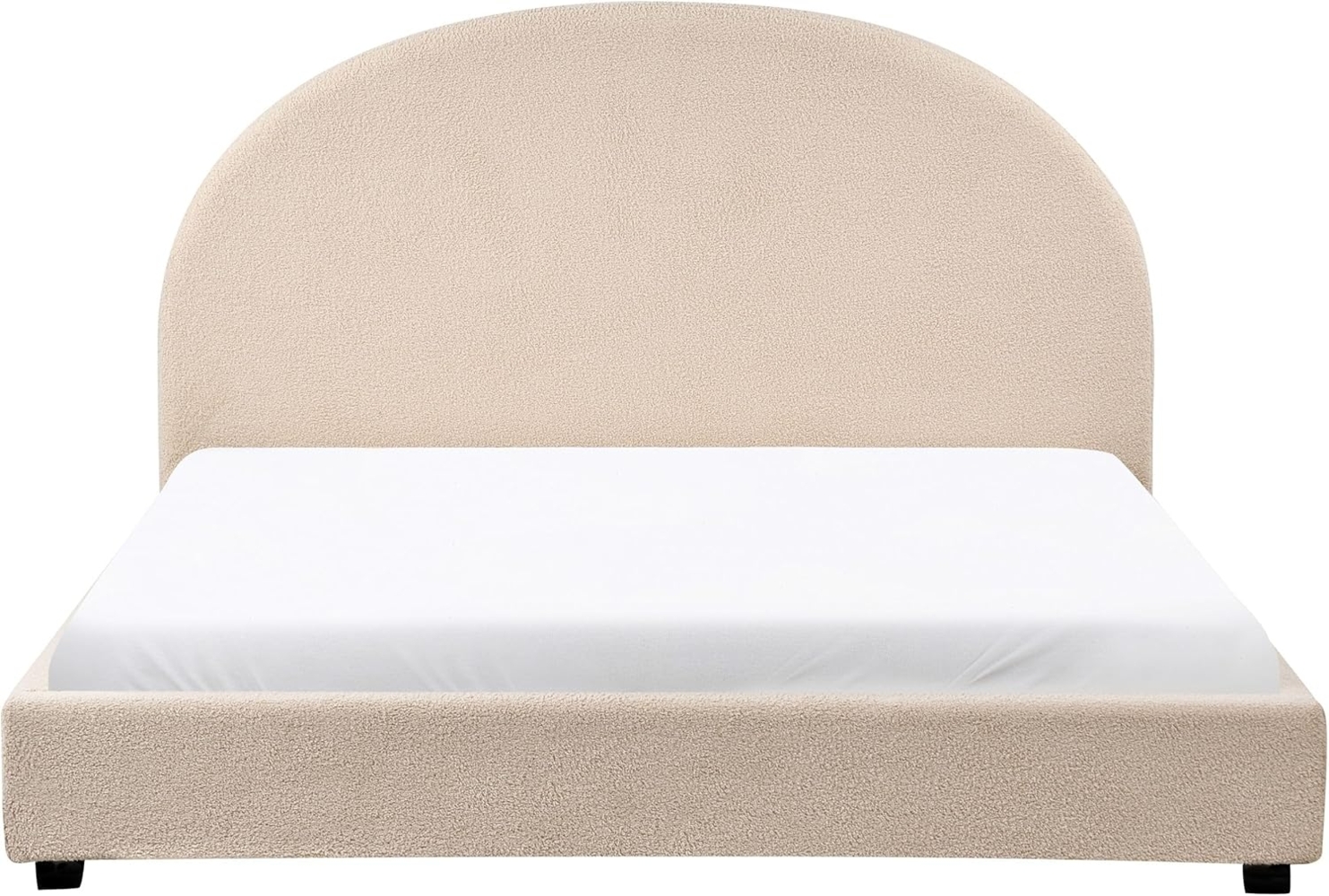 Bett mit Lattenrost Bouclé VAUCLUSE 160 x 200 cm Beige Bild 1