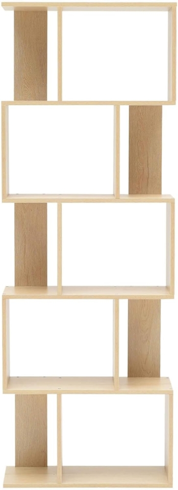 Rebecca Mobili modernes Standregal, Bücherregal aus Holz, 5 Ablagen, im modernen Stil, Beige, als Wohneinrichtung für Wohnzimmer Haus Büro – Maße: 169 x 60 x 24 cm (HxLxB) – Art. RE4788 Bild 1