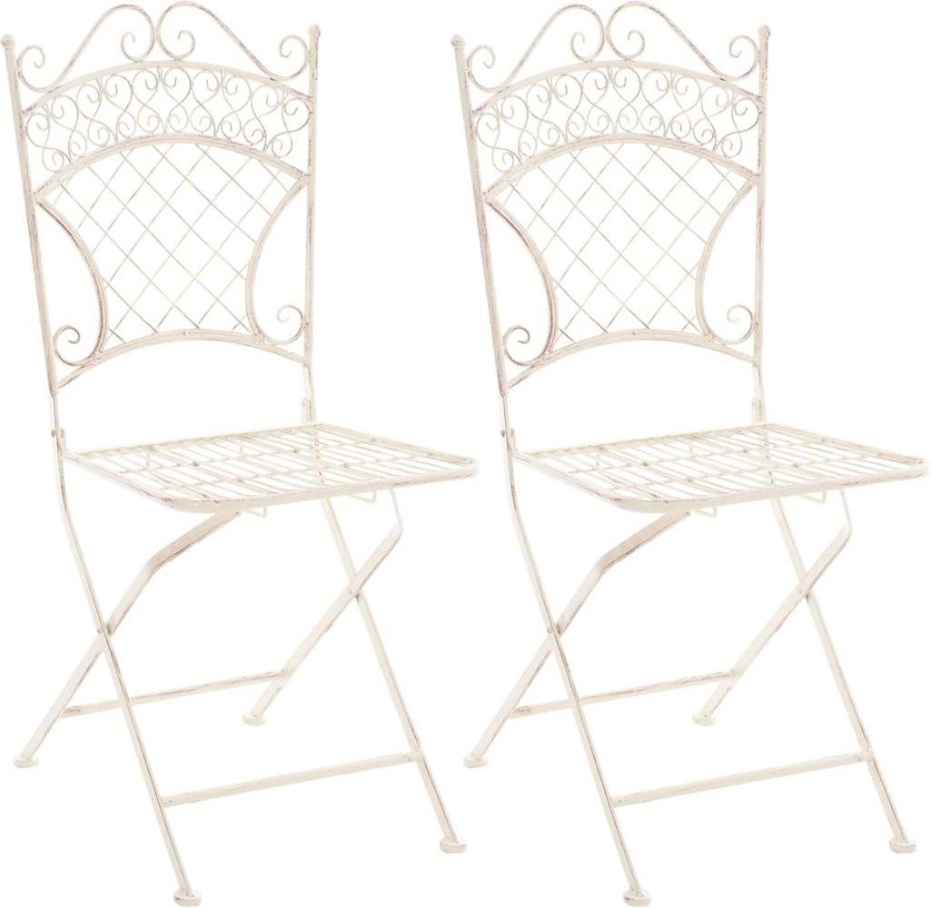 CLP 2er Set Gartenstuhl Adelar klappbar,antik-creme Bild 1