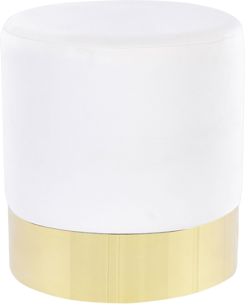 Pouf SOPHIA Weiß Samtstoff 39 cm 39 cm Bild 1