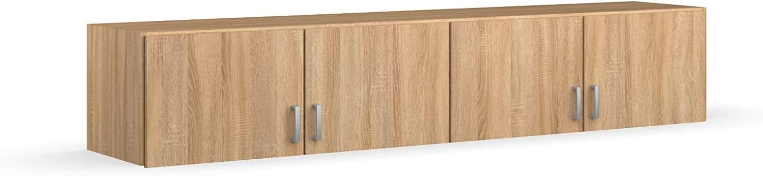 Rauch Möbel Bremen Schrankaufsatz für zusätzlichen Stauraum für den Kleiderschrank 4-türig, Eiche Sonoma, kombinierbar mit Schrank-Breite 181 cm aus Modellserie Bremen BxHxT 181x39x54 cm Bild 1