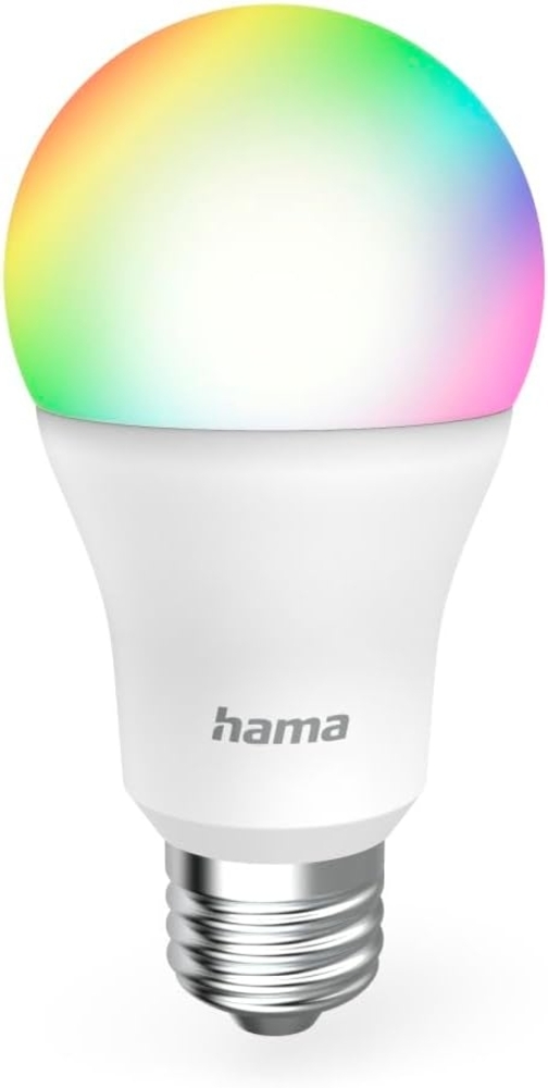 Hama Smarte WLAN-LED-Lampe, E27, Matter, 9W, RGBW, für Sprach-/App-Steuerung, Weiß Bild 1