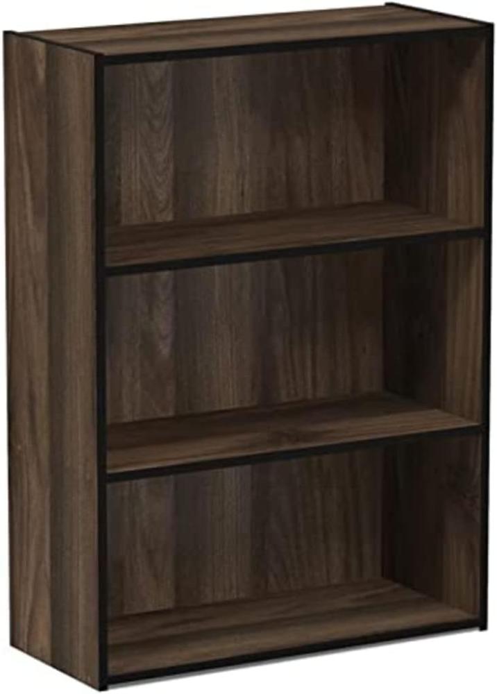 Furinno Pasir Bücherregal mit 3 Fächern, Holz, Kolumbien-Walnuss, 24. 64 x 24. 64 x 80. 01 cm Bild 1