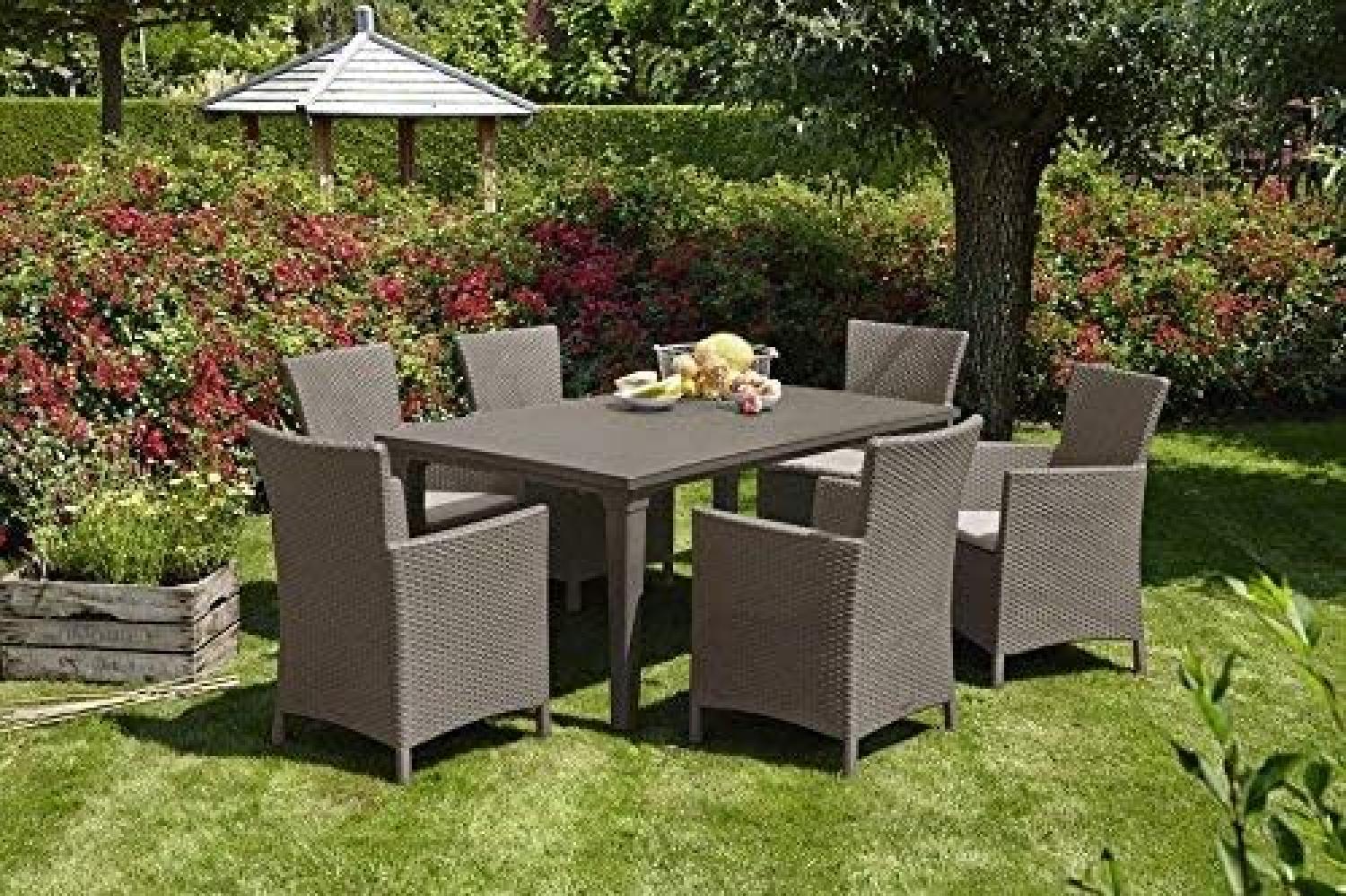Best 13-tlg. Dining-Sessel Napoli+Tisch Genua capp. /sand Sitzgruppe Bild 1