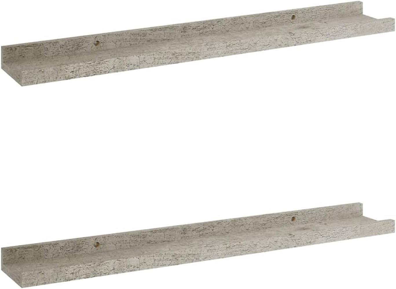 vidaXL Wandregale 2 Stk. Betongrau 60x9x3 cm 326700 Bild 1