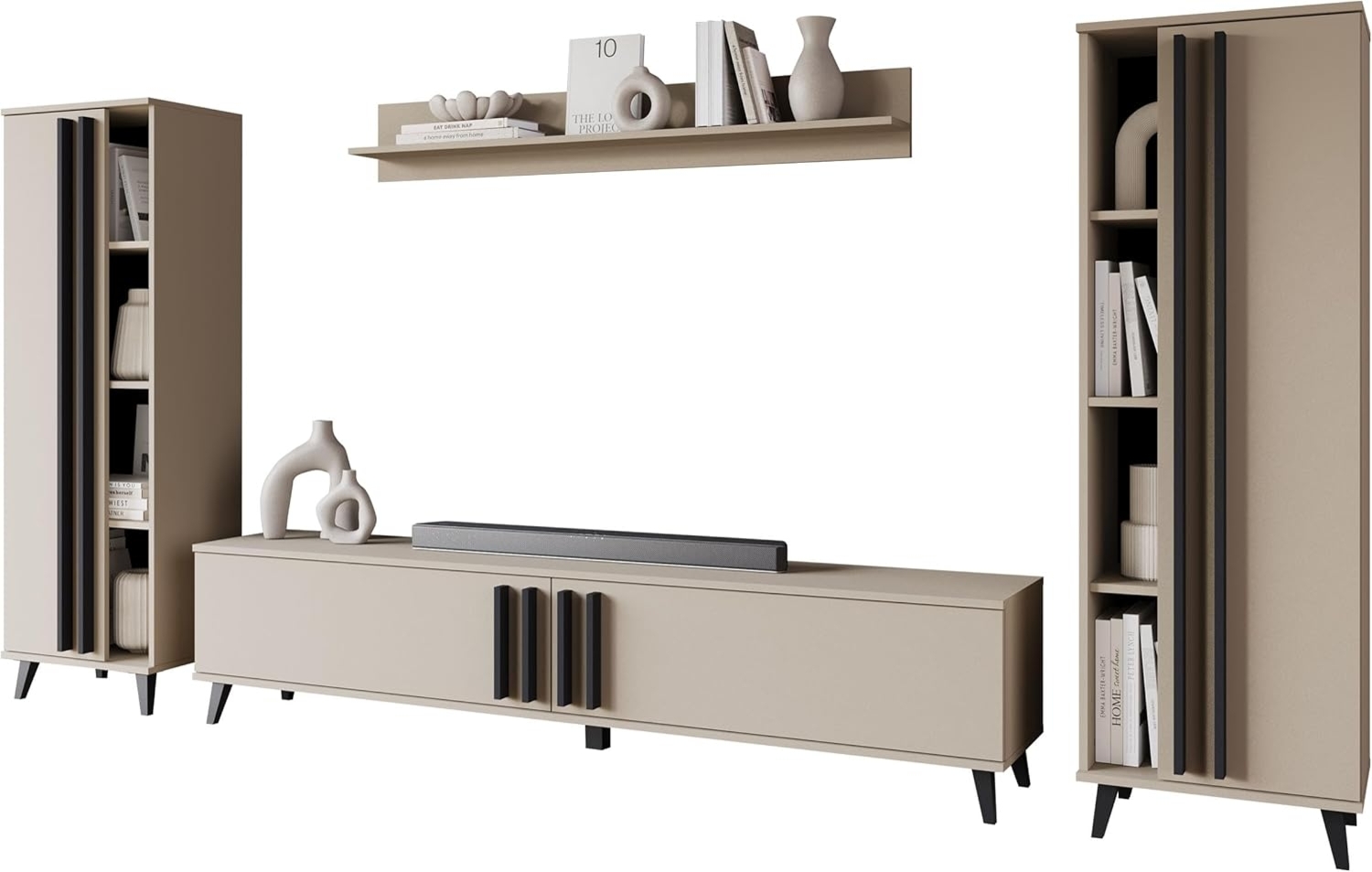 Wohnwand Hailea I (Farbe: Congo / Congo + Schwarzer Graphit) Bild 1