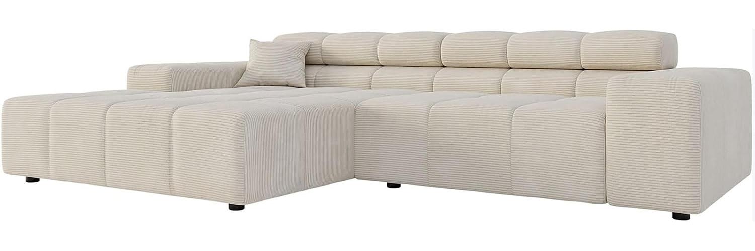 Ecksofa Phia 280x180 cm Cord Beige Recamiere links Bild 1