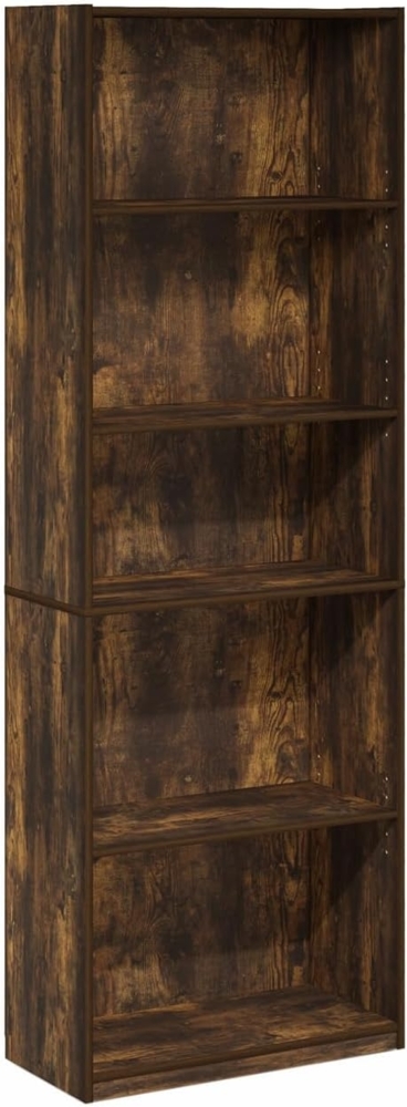 Furinno Gehry 5-stufiges Bücherregal mit verstellbaren Regalen, Bernsteinkiefer Bild 1