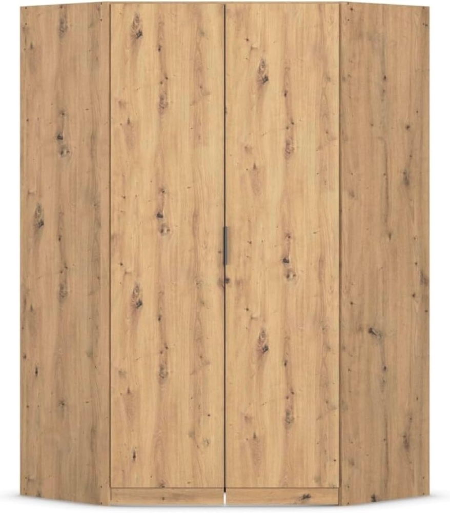 Rauch Möbel Lagoa, Kleiderschrank, Eckschrank, Garderobe für Schlafzimmer, Kinderzimmer, Jugendzimmer 2-türig, Farbe Eiche Artisan, Holz, Breite 117 Bild 1