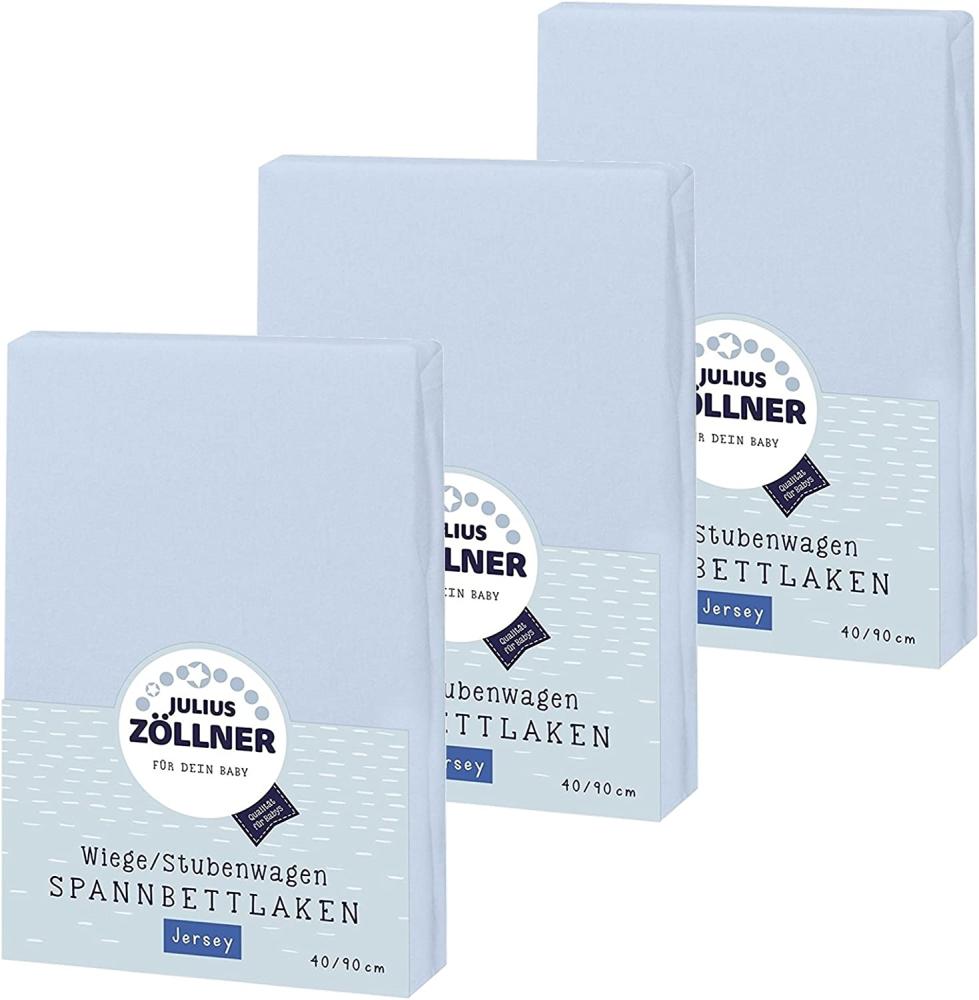 Julius Zöllner Spannbetttuch Jersey 90x40 Hellblau 3er Pack Bild 1