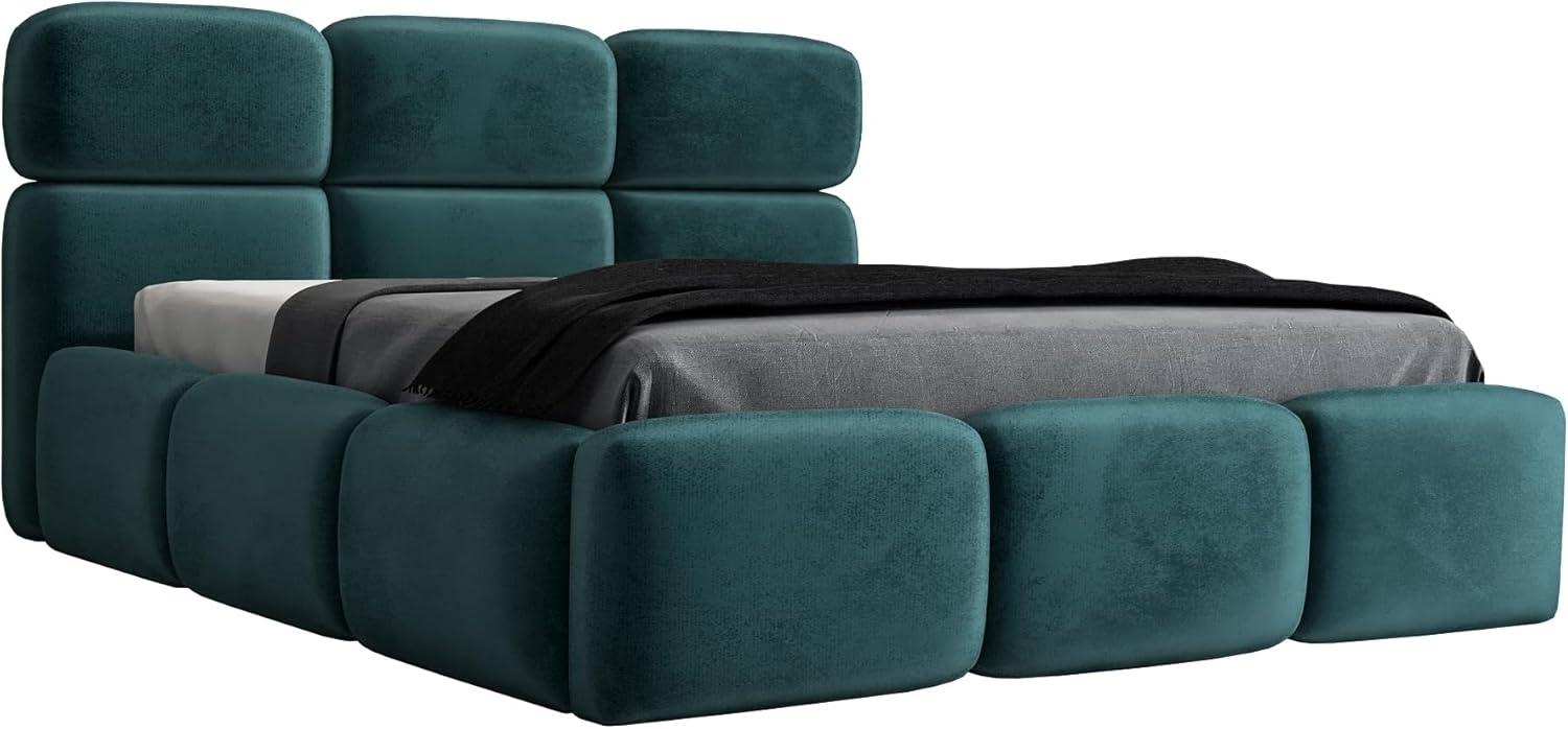 Polsterbett MAROKO 120x200 mit Matratze, Bettkasten und Lattenrost. Farbe: Minze 13 Bild 1