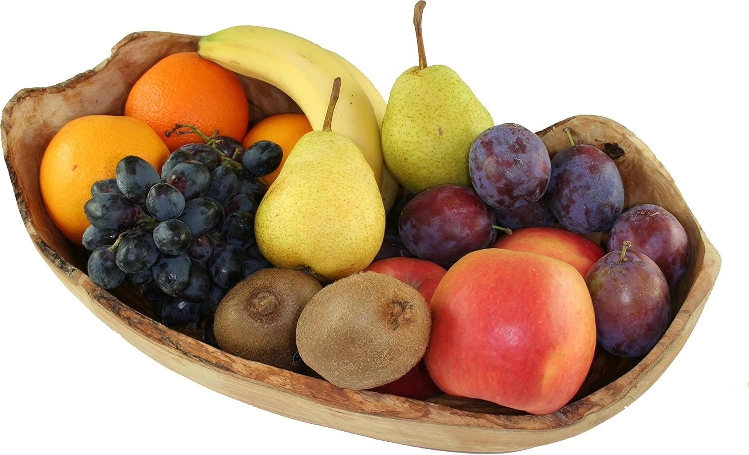 Olivenholz-erleben Obstschale Obstschale rustikaler Rand (L30-34 cm) aus Olivenholz, Antibakterielle Wirkung, lebensmittelecht, handefertigt, Naturprodukt Bild 1