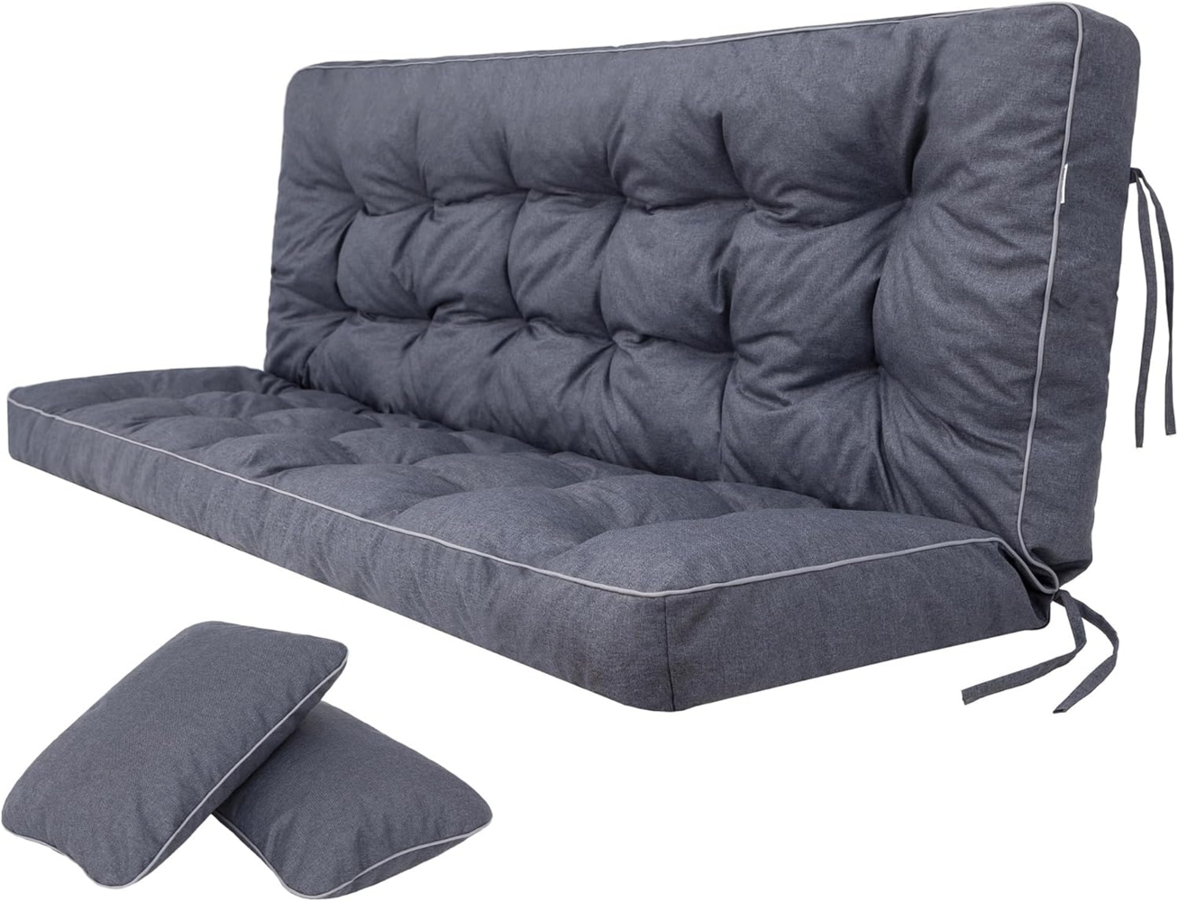 Bjird Bankauflage Pola 100 cm 120 cm 150 cm 180 cm, für Gartenbank und Hollywoodschaukel - inkl. 2 Stück Seitenkissen Bild 1