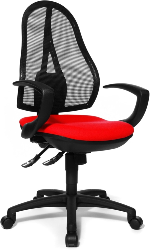 Topstar OP20QG21 Open Point SY, Bürostuhl, Schreibtischstuhl, ergonomisch, inkl. Armlehnen, Stoffbezug, rot Bild 1