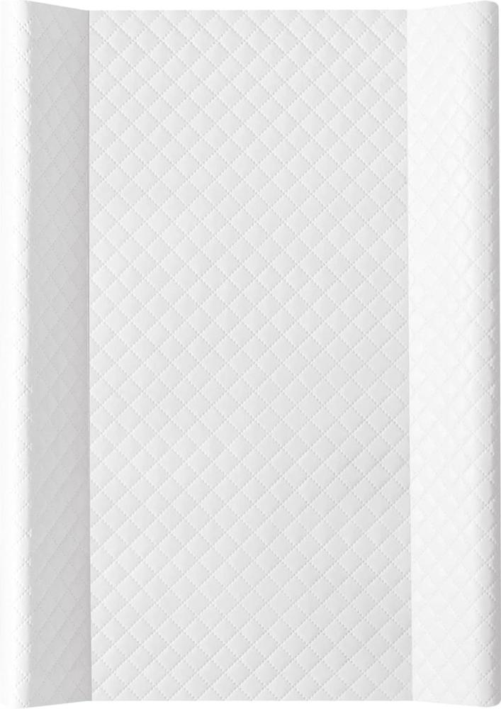 Ceba Baby Wickelauflage Wickelunterlage Wickeltischauflage 2 Keil Feste 80x50 cm Abwaschbar - Caro Weiß 80x50 cm Bild 1