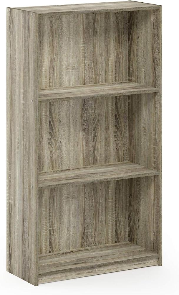 Furinno Basic Bücherregal mit 3 Fächern, Aufbewahrungsregal, holz, Sonoma Eiche, 23. 49 x 55. 25 x 100. 33 cm Bild 1