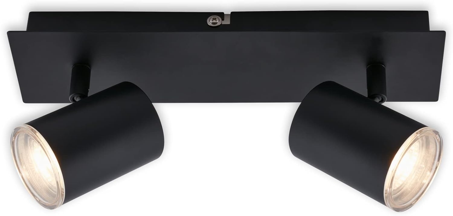 BRILONER Leuchten - Deckenspot, Badleuchte, Badlampe, Deckenleuchte, Strahler dreh- und schwenkbar, 2x LED/GU10, IP44, Schwarz, 290 x 99 x 112 mm (LxBxH), 2731-025 Bild 1