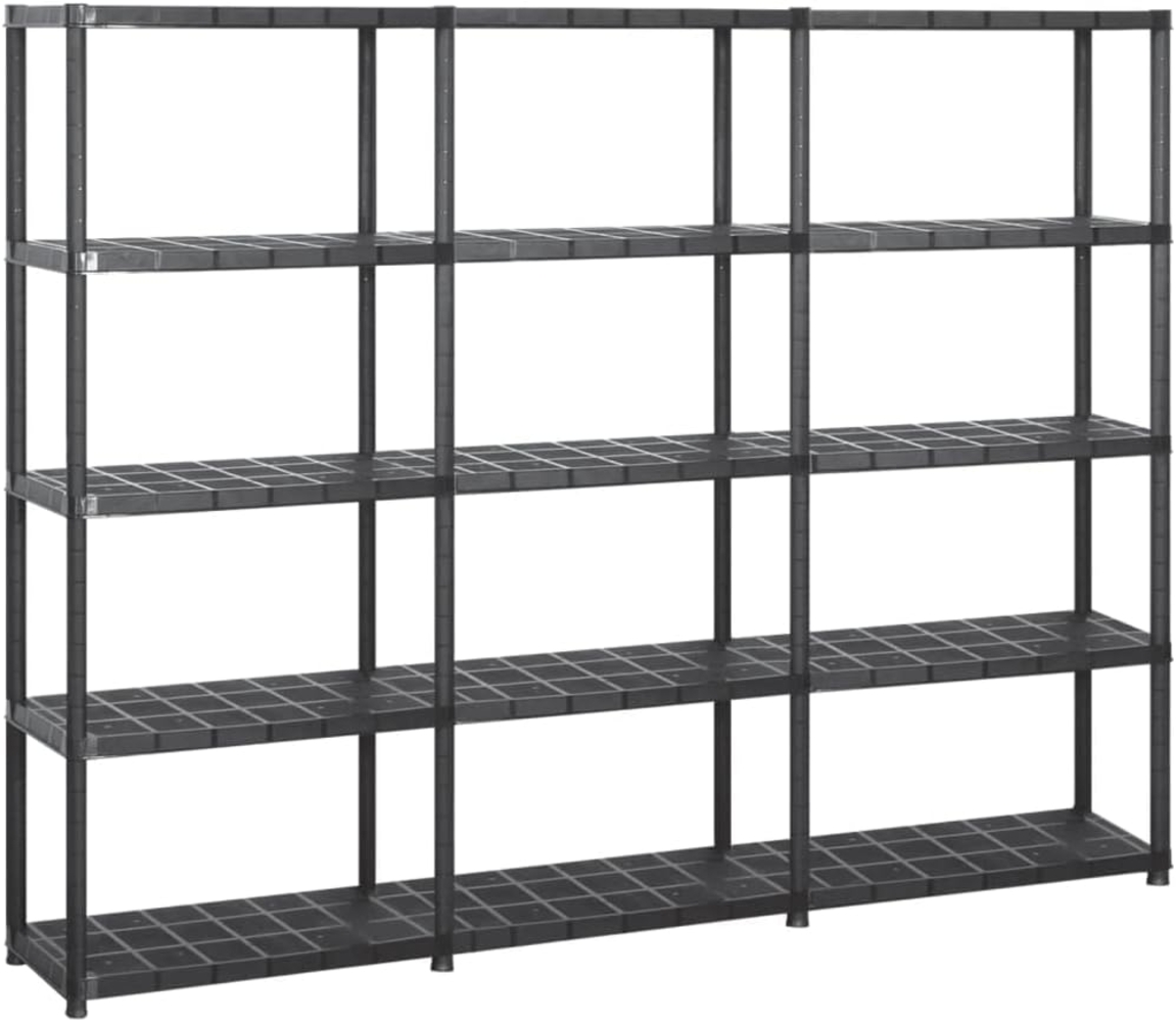 vidaXL Lagerregal mit 5 Böden, Kunststoff schwarz, 170 x 38 x 213 cm Bild 1
