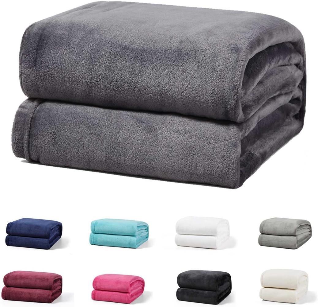 Wohndecke Luxury Kuscheldecke, 150x200 cm, 220x240 cm, 230x270 cm, Buymax, super weiche Fleece-Tagesdecke, Sofadecke Bild 1